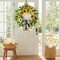 24-Inch Handmade Spring & Summer Wreath – Sunflowers, Daisies, Greenery, Welcome Sign & Bow for Front Door, Porch, Home Decor & Gifts